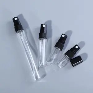 Frasco de perfume com bomba de vidro transparente vazio, 5ml, 10ml, 15ml, para perfume com distribuidor de bomba