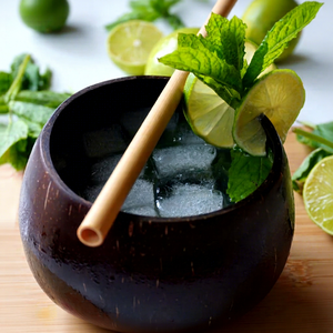 Taza Ecológica de Cáscara de Coco Natural de 300 ml con Logotipo Personalizado, Hecha a Mano, Grabada con Láser, Vietnam - Product Image 1