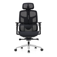 Chaise de bureau ergonomique de haute qualité avec base en aluminium moderne, appui-tête 3D réglable et dossier en maille pour salle de conférence