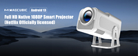 Projecteur intelligent Whale OS Android 13 LCD 1080P HIFI Stéréo HY320 NTV 390 ANSI 2000:1 Contraste 8 Go WiFi 6 BT5.2 Correction trapézoïdale automatique