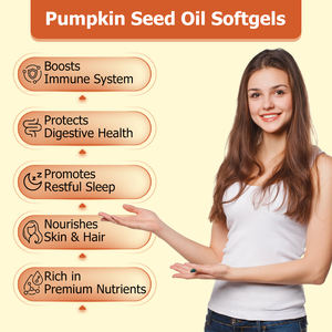 Huile de graines de citrouille de haute qualité en gélules avec du palmier nain, soutient <span class=keywords><strong>la</strong></span> santé immunitaire, sommeil réparateur, huile <span class=keywords><strong>vierge</strong></span> pressée à froid - Product Image 4