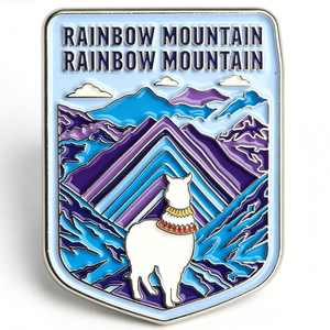 Rainbow Mountain Metal Pin Hard Enamel Zinc Alloy Rectangle Souvenir Animal Theme Travel Gift - Product Image 3