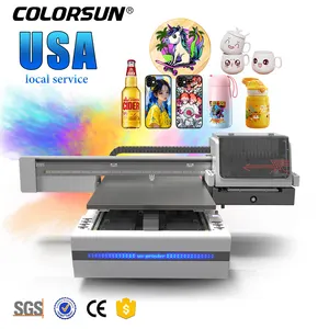 ColorSun grootformaat 6090 UV printer voor coaster MDF hout glas telefoon case met varnish printing en Stofzuigen Platform