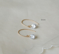 Pendientes de Plata de Ley 925 con Gancho de Alambre Trenzado, Pendientes Colgantes Ovalados con Circonita Cúbica, Joyería Minimalista para Mujer, Admite Logotipo Personalizado