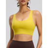 Sujetador deportivo rosa de alto soporte para entrenamiento, yoga, fitness, sin costuras, elástico, transpirable, con espalda cruzada, top deportivo para mujer - Product Image 5