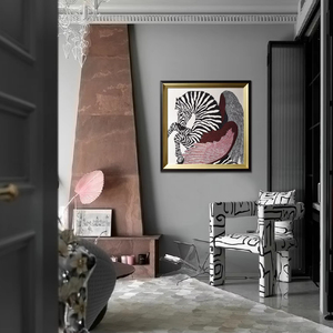 Toile imprimée moderne blanc et noir, peintures artistiques murales - Product Image 1