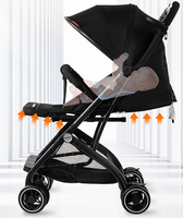 Roues de bébé pliables bon marché, grand siège tout Terrain, roues en PU compactes et légères
