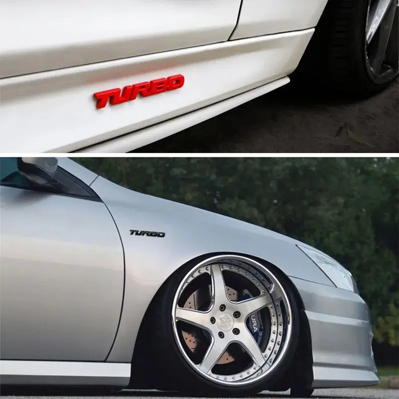 Kualitas tinggi kustom baru 3d huruf Turbo mobil Emblem lencana stiker membuat mobil Anda sendiri lambang