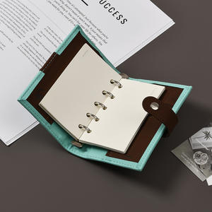 Carnet à reliure à pression A7 A6 A5 en cuir souple pour le travail et les études, bloc-notes, portefeuille cadeau économique - Product Image 1