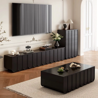Ensemble meuble TV et table basse moderne et épuré pour petits appartements, design raffiné, meuble d'appoint sur pied