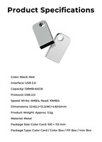 Clé USB 2.0 en métal argenté et plastique, capacité de 128 Mo à 64 Go, garantie de 2 ans, vitesse de 4 à 13 Mo/s, sans cryptage, logo personnalisé
