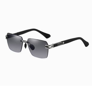 Gafas de Sol Personalizadas con Logotipo, Moda 2025, Montura Retro de Aleación, Lentes Degradadas, Protección UV400, Sin Marco, Cuadradas, para Hombre - Product Image 3