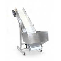 Convoyeur à bande inclinée en acier inoxydable AST, bande en PU, ligne de transformation alimentaire, boulangerie, légumes, vitesse réglable, taille personnalisable