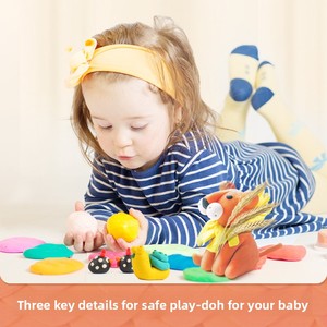 Pâte à <span class=keywords><strong>modeler</strong></span> comestible biologique en 6 couleurs, non toxique, jouet sensoriel sûr pour les enfants de 3 ans et plus - Product Image 1