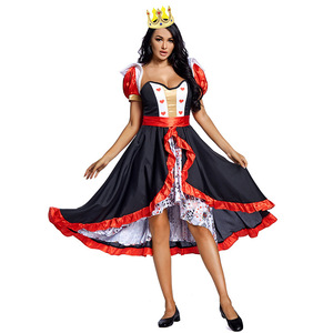 <span class=keywords><strong>Disfraz</strong></span> <span class=keywords><strong>de</strong></span> Halloween <span class=keywords><strong>para</strong></span> <span class=keywords><strong>Mujer</strong></span> Inspirado en la <span class=keywords><strong>Reina</strong></span> <span class=keywords><strong>de</strong></span> <span class=keywords><strong>Corazones</strong></span>, Color Beige, con Corona y Falda con Estampado <span class=keywords><strong>de</strong></span> Cartas <span class=keywords><strong>de</strong></span> Póker, en Poliéster - Product Image 1
