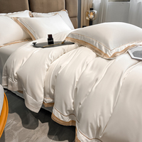 Parure de lit moderne pour chambre d'hôtel, housse de couette en satin de coton rayé, écologique, 200 fils/cm²