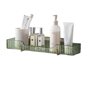 Étagère murale suspendue de salle de bain en plastique perforé gratuit à un niveau pour fournitures et articles de <span class=keywords><strong>toilette</strong></span> - Product Image 5