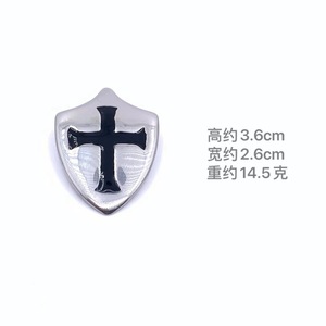 Stainless Steel Shield <b>Cross</b> Pendant Men's Necklace Themed Pendants Gift Jewelry - Product Image 2
