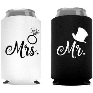 Porte-boissons isotherme Mr <span class=keywords><strong>et</strong></span> Mme, manchon pour canettes, pour les fournitures de fête d'anniversaire de <span class=keywords><strong>mariage</strong></span>, bière, soda, boisson, accessoire réutilisable - Product Image 4