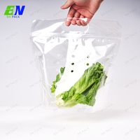 Groenten En Fruit Verpakkingstassen Plastic Doorzichtige Eco Poly Zakken Met Ontluchtingsgaten Op Maat Gemaakte Ritssluitingszakken Met Logo-Afdrukken 1-3Kg