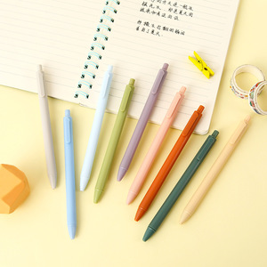 Bolígrafo de gel retro de colores macaron con tinta negra, punta de bala y cierre de presión para estudiantes y uso de oficina. - Product Image 2