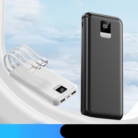 Promotion : Power Bank OEM personnalisée avec logo imprimé, 4 câbles intégrés, 10000mAh, chargeur rapide USB Li-Polymère