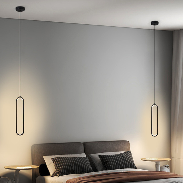 AB Modern Minimalist LED Pendant Light Chandelier for Bedroom Restaurant Living Room Gold Black Hanging Lamps Home Decor