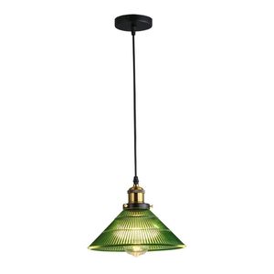Luminaire suspendu de style nordique rétro minimaliste pour bar, comptoir de restaurant, café champêtre américain, lampe de restaurant en verre vert - Product Image 5