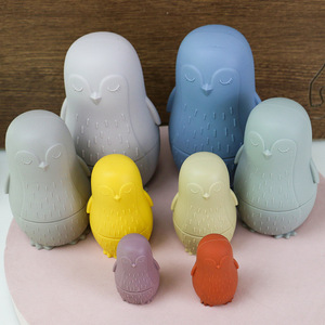 Gran oferta de juguetes de apilamiento de pingüinos de silicona para niños, juguetes de muñecas anidadas, juguetes educativos para bebés pequeños - Product Image 3