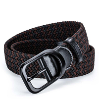 Ceinture tressée élastique en tissu microfibre de haute qualité ESKO ESKO-830 pour homme, boucle en alliage de zinc, tissu extensible, sport