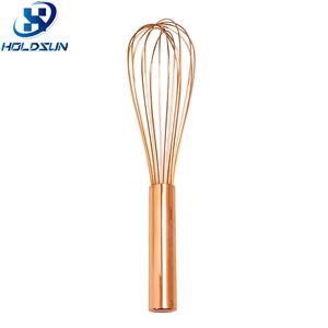 <span class=keywords><strong>Fouet</strong></span> de <span class=keywords><strong>cuisine</strong></span> portable en acier inoxydable plaqué or rose de 10 pouces, écologique, avec grande poignée pour mélanger et battre - Product Image 2