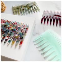 Vente en gros de peignes en acétate de cellulose écaille de tortue collection de peignes en résine double face accessoires de peignes à cheveux portables à main