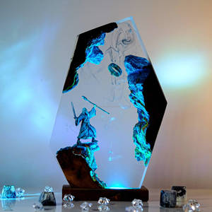 Lampe en résine du <span class=keywords><strong>Seigneur</strong></span> <span class=keywords><strong>des</strong></span> Anneaux, figurine en résine de Gandalf le Grison, ornement décoratif LED - Product Image 3