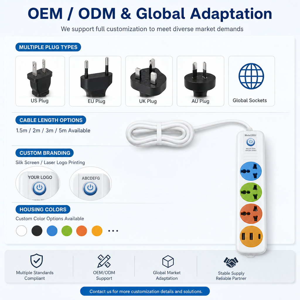 Factory Direct Universal 3 Outlet AC 2 USB Rocker Switch Library Study Tearoom Ward Bedside Shared Desk Multi Socket Board · image 4