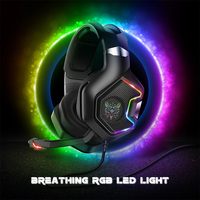 Casque de jeu filaire ONIKUMA K10 PRO avec éclairage RGB, haut-parleurs 50 mm, basses stéréo, micro anti-bruit, casque supra-auriculaire pour PC PS4 PS5