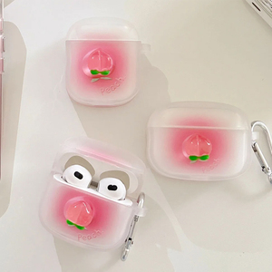 Mignon pêche petite taille doux dégradé rose étui pour écouteurs pour Apple Airpods 1 <span class=keywords><strong>2</strong></span> <span class=keywords><strong>Pro</strong></span> 3 <span class=keywords><strong>Coque</strong></span> souple mat casque couverture avec crochet - Product Image 1
