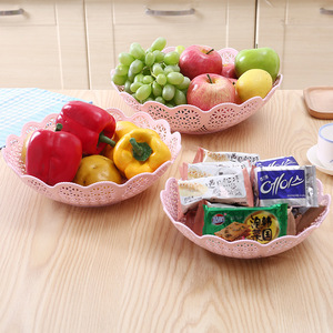 Creative Plastic Fruit Bowl Set Stackable Pink Purple Blue For Snack Storage - Product Image 2