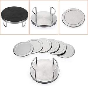 Dessous de verre carré rond en métal or argent moderne en acier inoxydable pour la décoration de la maison Dessous de verre de forme géométrique pour bateau de rivière - Product Image 2