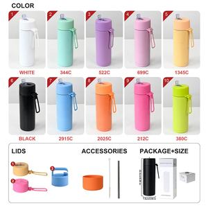 Botella de Agua de Viaje Personalizada, Libre de BPA, de Acero Inoxidable de 20 oz, Reutilizable, con Aislamiento de Doble Pared, Portátil - Product Image 2