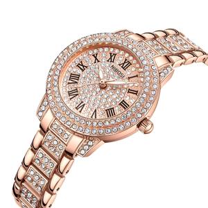 Drioshipping 2552 <b>Women's</b> Analog Quartz <b>Watch</b> Rose Gold Diamond Luxury Waterproof <b>Wrist</b> <b>Watch</b> Stainless Steel Band Glass Dial - Product Image 6