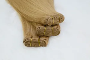 Groothandel Dubbel Getrokken Cuticula Uitgelijnd Remy Human Hair Inslag Extensions Inslag Extensions Handgebonden Genie Inslag Extensions
