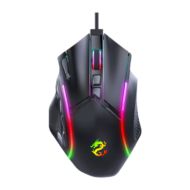 Wired Gaming Mouse with 12 Buttons RGB Running Light 1200-7200  Software Support