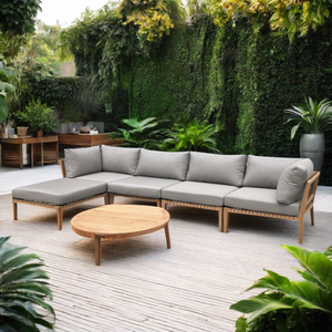 Ensemble <span class=keywords><strong>de</strong></span> canapés en bois moderne <span class=keywords><strong>haut</strong></span> <span class=keywords><strong>de</strong></span> <span class=keywords><strong>gamme</strong></span> en teck pour <span class=keywords><strong>jardin</strong></span>, terrasse, villa, parc et extérieur, <span class=keywords><strong>salon</strong></span> d'angle, chaise longue - Product Image 2