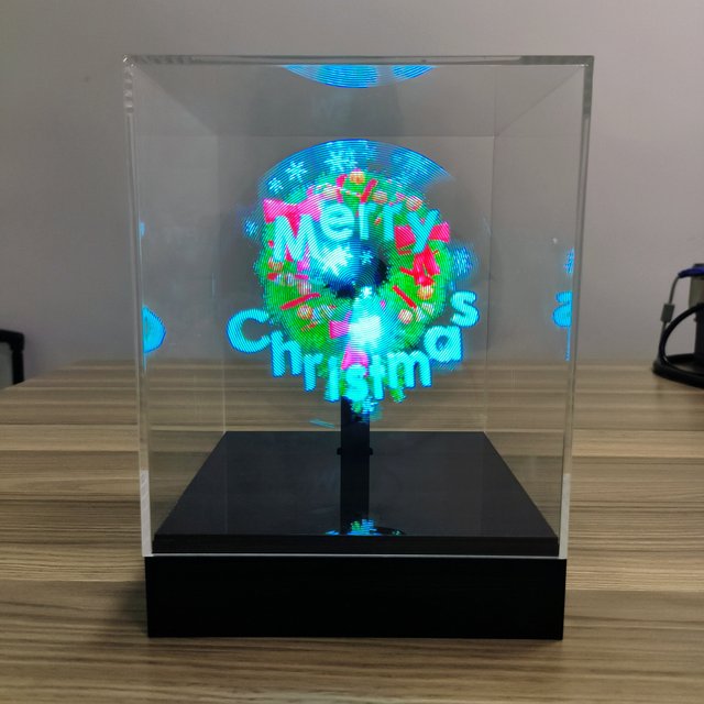 Smallest G128-14 14cm 3D LED Hologram Fan With Free System 3d Led Fan 3d Holographic Display with Protective Cover