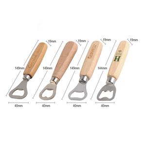 Ouvre-bouteille avec manche en bois massif, ouvre-bouteille en acier inoxydable massif, pour Bar de fête familial - Product Image 1