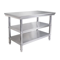 Table de travail commerciale en acier inoxydable pour la cuisine Table de préparation des aliments durable à prix abordable avec étagère inférieure pour la restauration de restaurant
