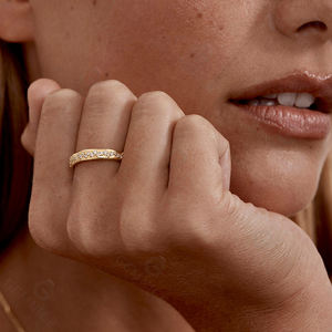 Anillo Gemnel con luz dispersa y banda espaciadora incrustada, diseño apilable, plata de ley, joyería de cristal en racimo - Product Image 6