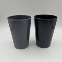 Emballage empilable dans une boîte cadeau, 6 pièces par ensemble, 300 ml, gobelets à dents en fibre de bambou, couleur unie