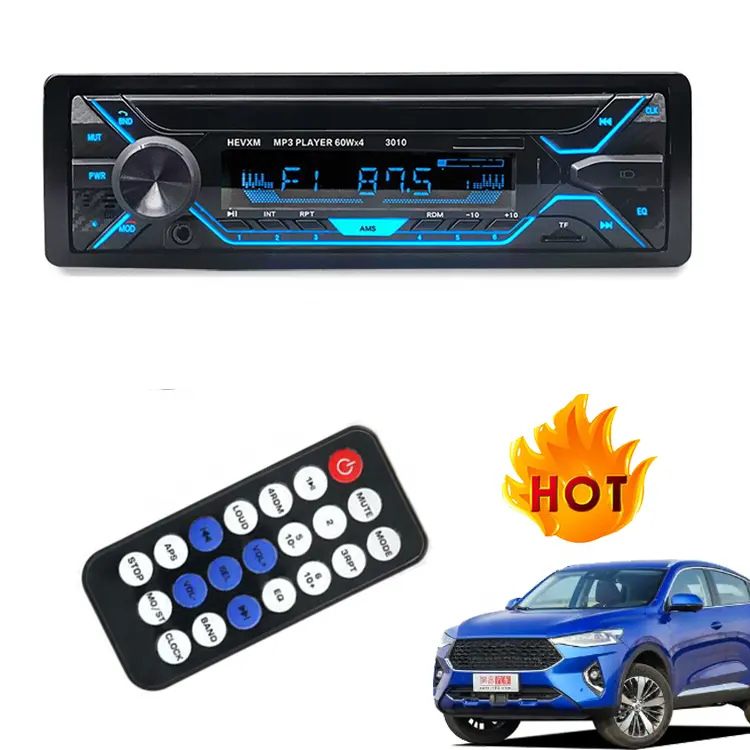 2024 Best seller 3010 1 Din In-dash araba MP3 müzik çalar 4x12 12V araba FM radyo Stereo Aux in TF/USB portu avto ses alıcısı