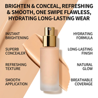 Fond de teint matifiant longue tenue, anti-brillance, waterproof, éclaircissant, avec logo personnalisé, pour tous types de peaux, couvrance totale.